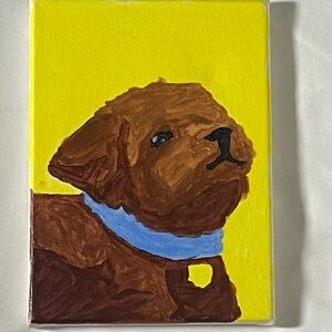Brown Dog Portrait Canvas Art